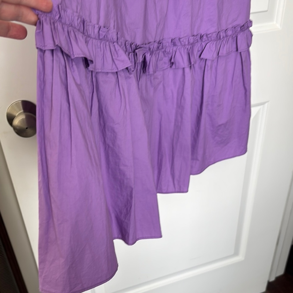 Purple Ruffled Off-the-Shoulder Maxi Dress - Picture 2 of 4